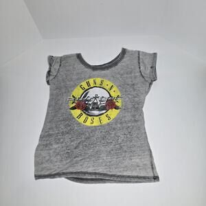 guns n' roses classic logo womens gray rolled sleeve t shirt